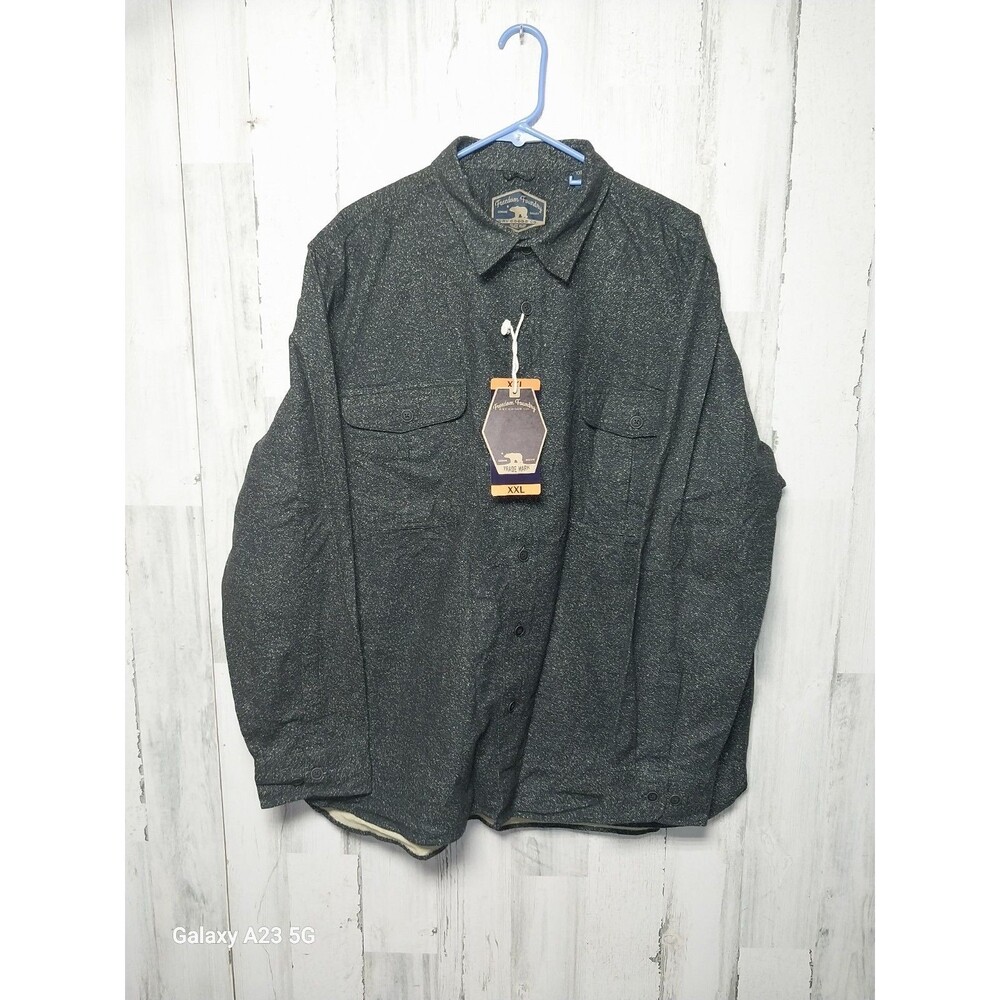 Freedom Foundry Men’s Chamois Flannel Shirt Black Heather XXL